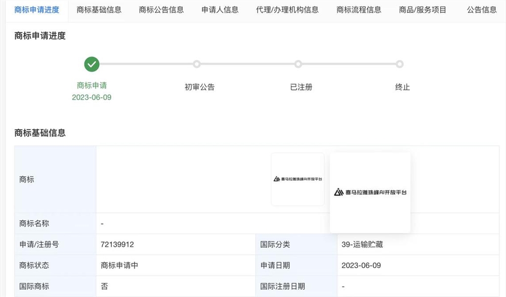 喜马拉雅申请AI开放平台商标