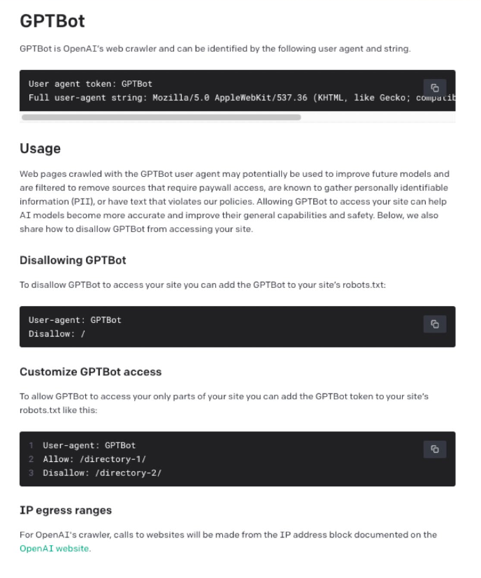 OpenAI推出网络爬虫GPTBot 可收集信息改进AI模型